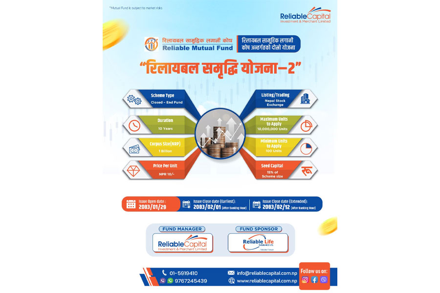 रिलायबल समृद्धि योजना २ मा आवेदन दिने म्याद जेठ १२ सम्म थप